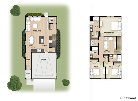 floor plans of the first and second floor of the house